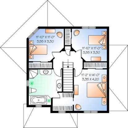 Floorplan 2 for House Plan #034-00478