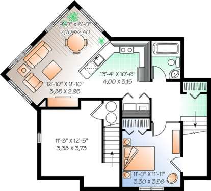 Floorplan 1 for House Plan #034-00479