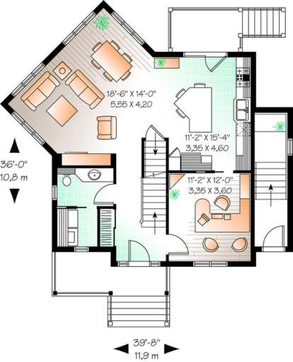 Floorplan 2 for House Plan #034-00479