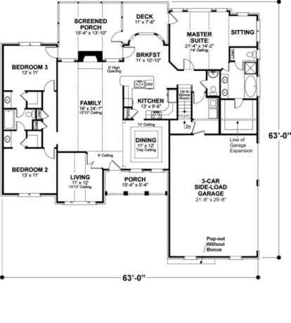 First Floor for House Plan #036-00071
