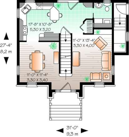 Floorplan 1 for House Plan #034-00480