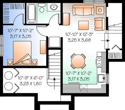 Basement for House Plan #034-00481