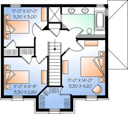 Second Floor for House Plan #034-00481