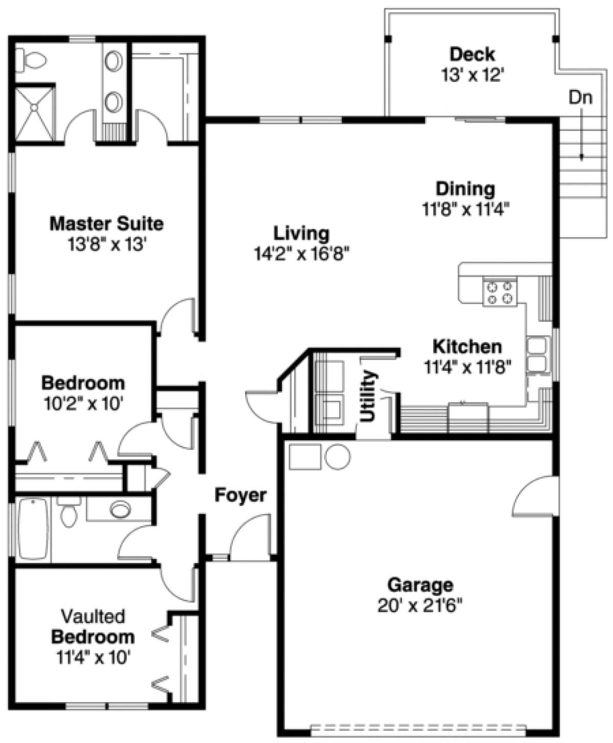 Floorplan 1 for House Plan #035-00316