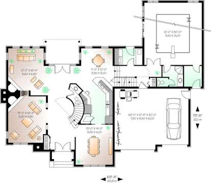 Floorplan 1 for House Plan #034-00495