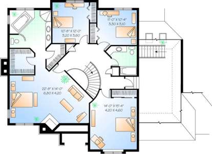 Floorplan 2 for House Plan #034-00495