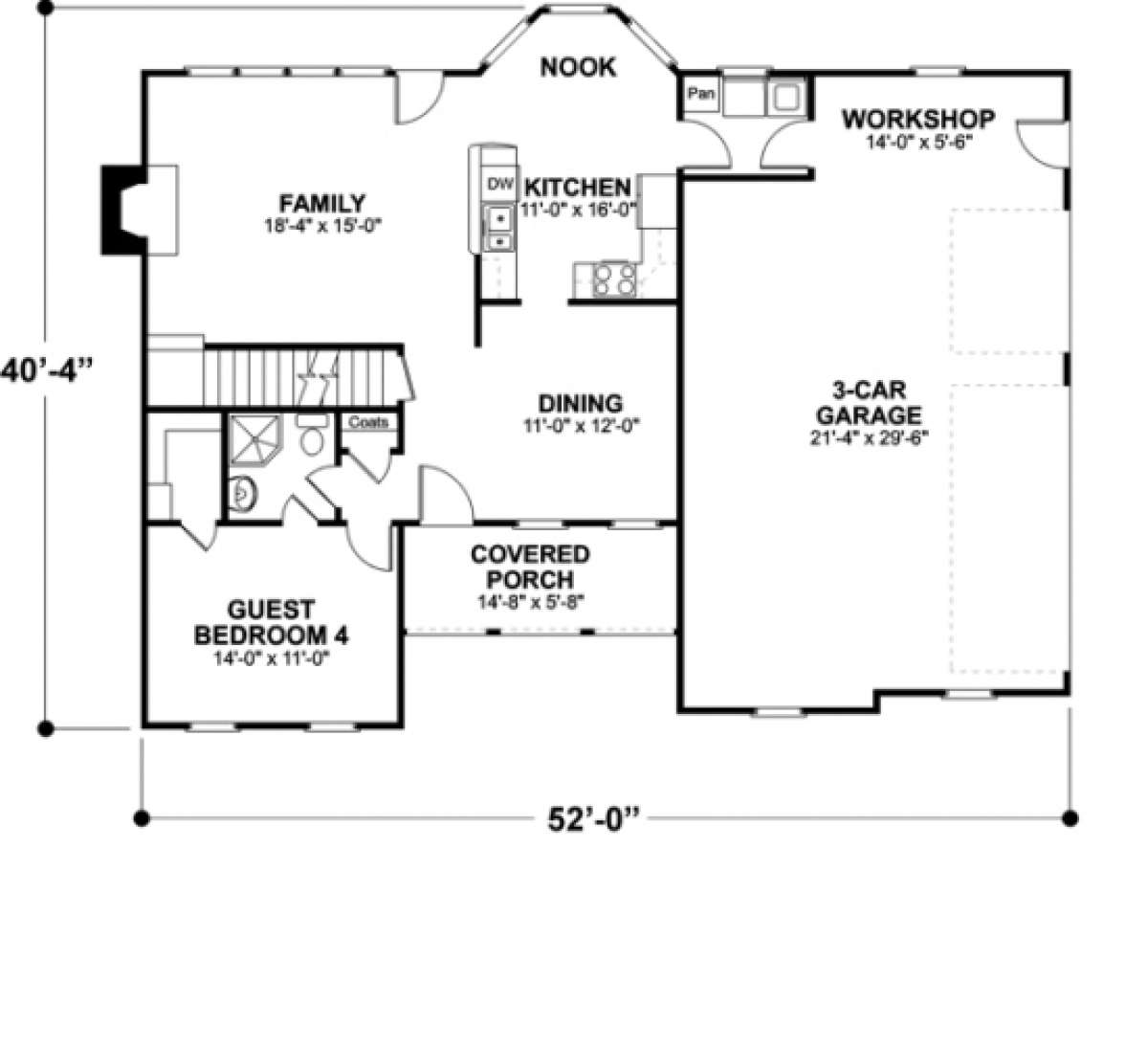 First Floor for House Plan #036-00072