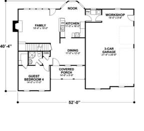 First Floor for House Plan #036-00072