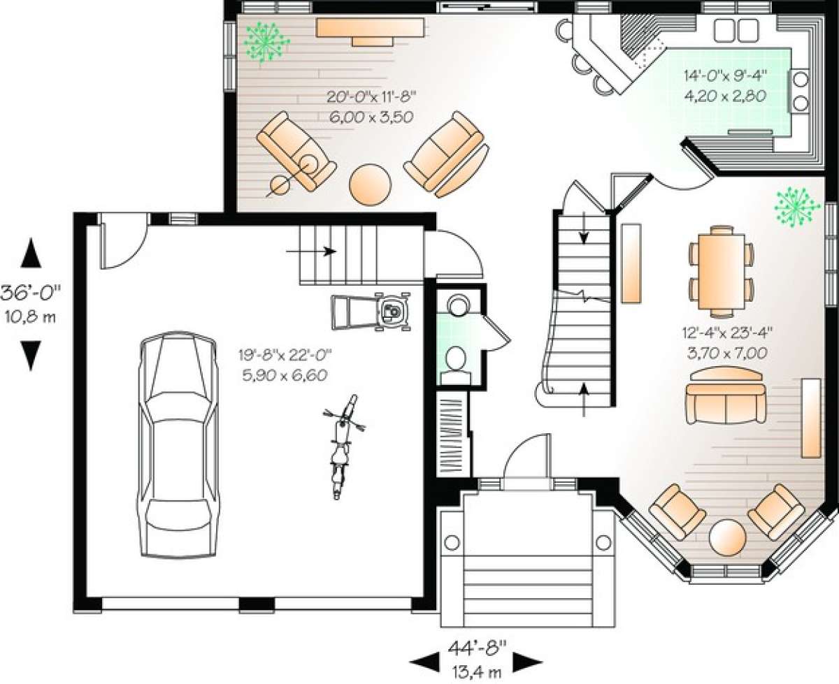 Floorplan 1 for House Plan #034-00513