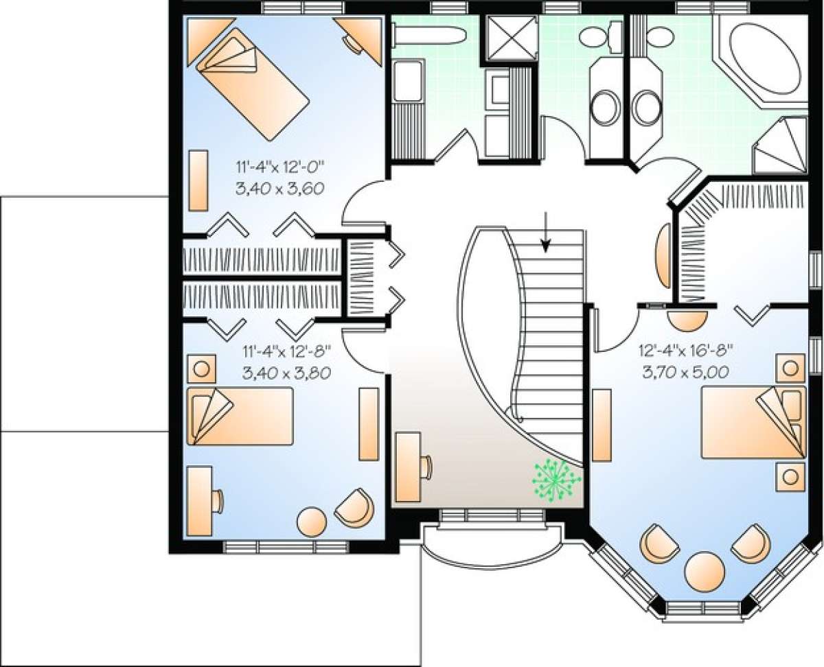 Floorplan 2 for House Plan #034-00513