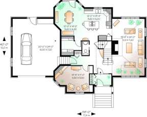 Floorplan 1 for House Plan #034-00517