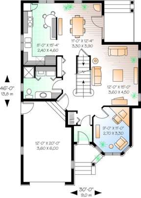 Floorplan 1 for House Plan #034-00518