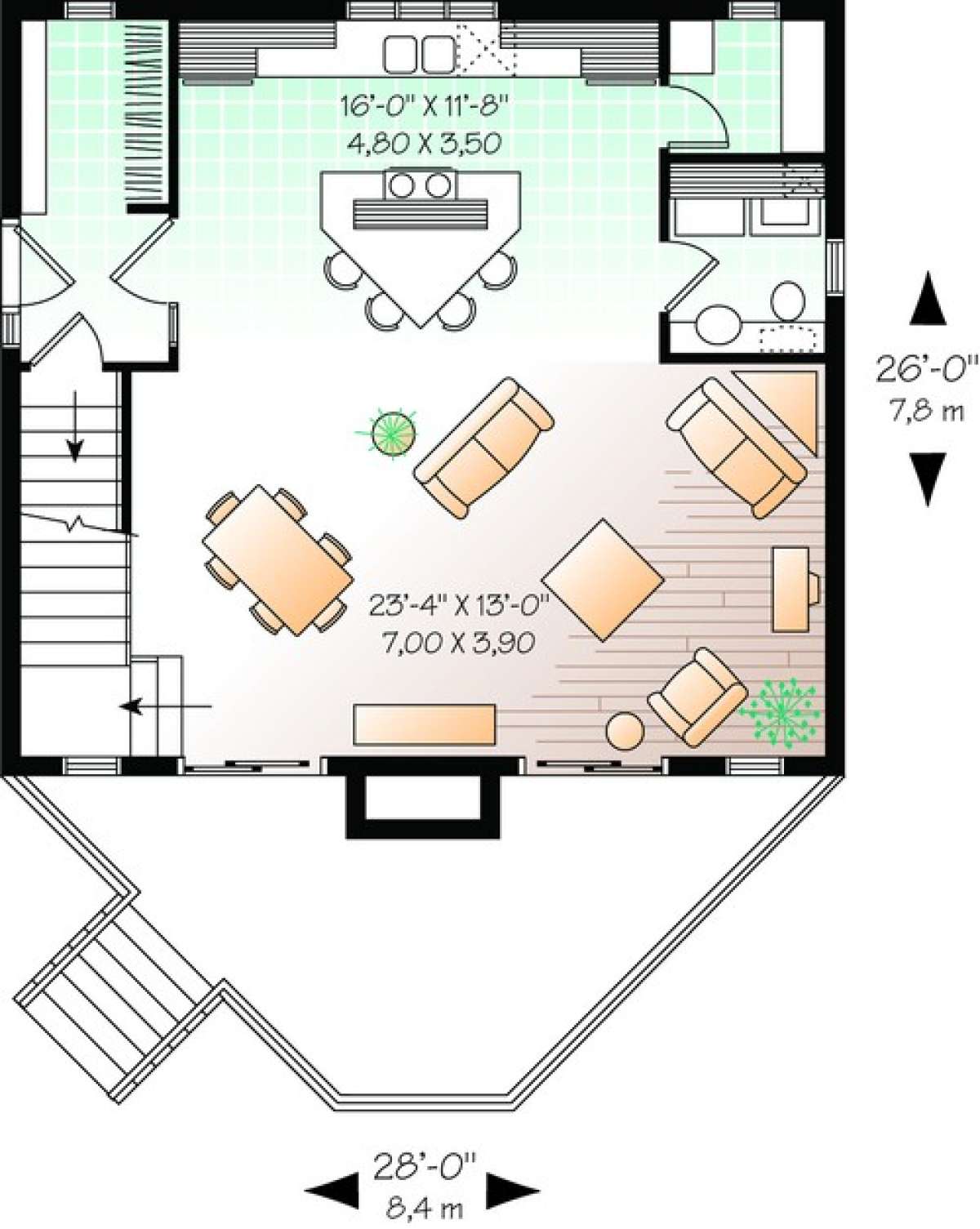 Floorplan 1 for House Plan #034-00529