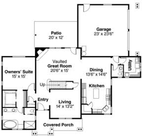 Floorplan 1 for House Plan #035-00318