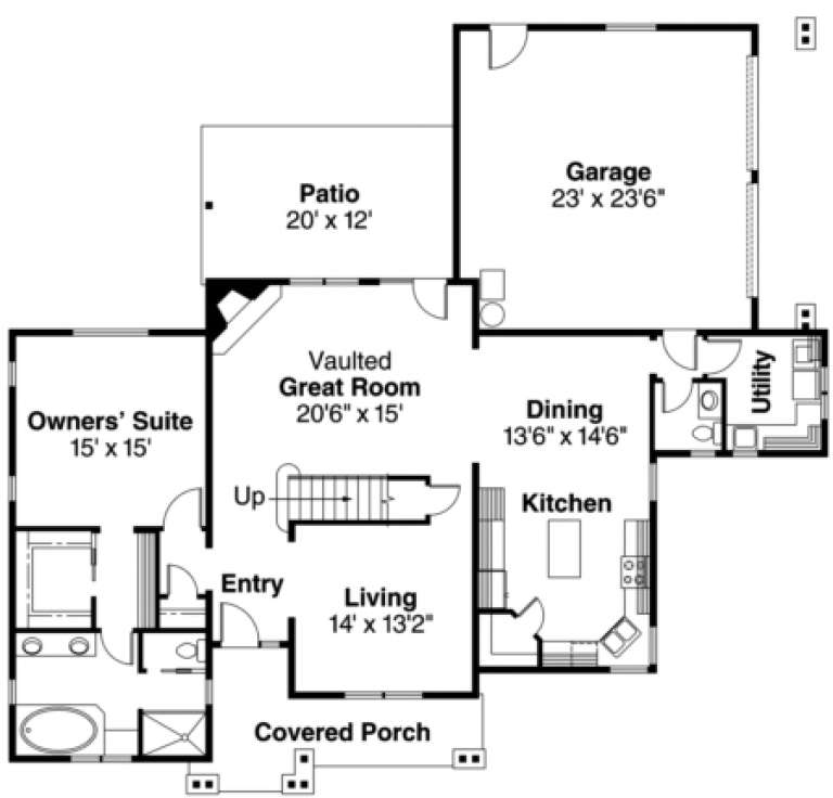 House Plan House Plan #1047 Drawing 1
