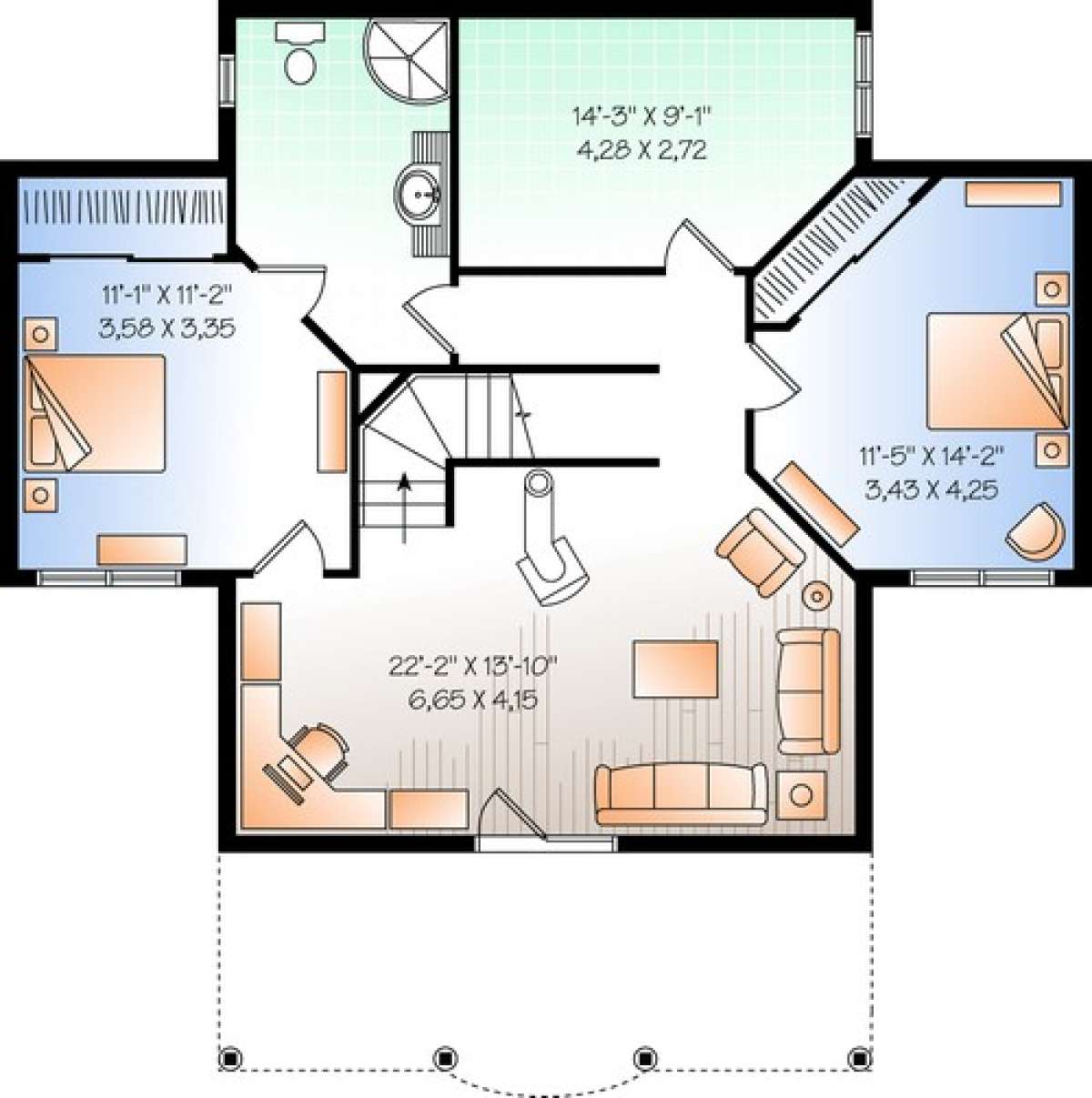 Floorplan 1 for House Plan #034-00534