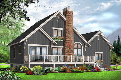 Lake Front House Plan #034-00535 Elevation Photo