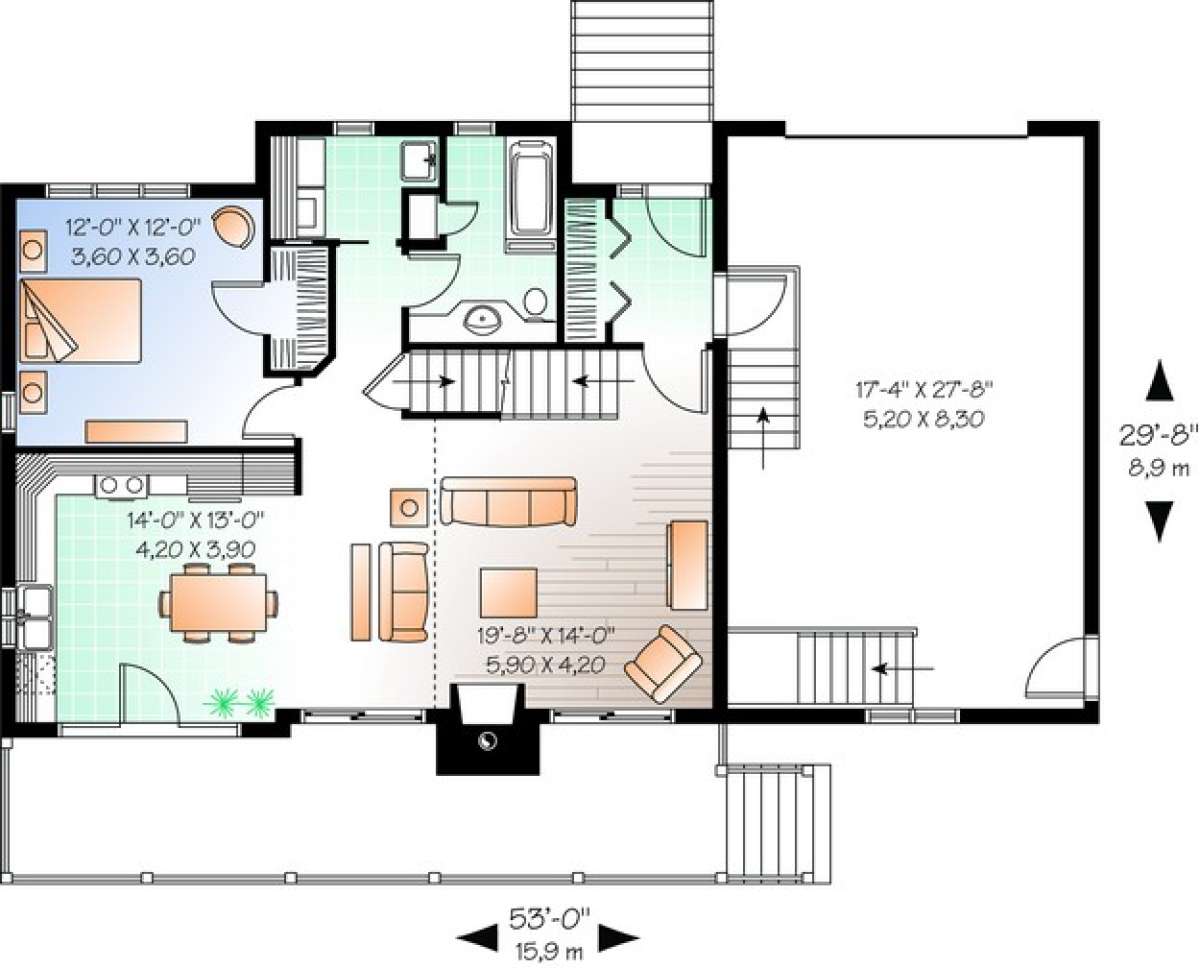 Floorplan 1 for House Plan #034-00535
