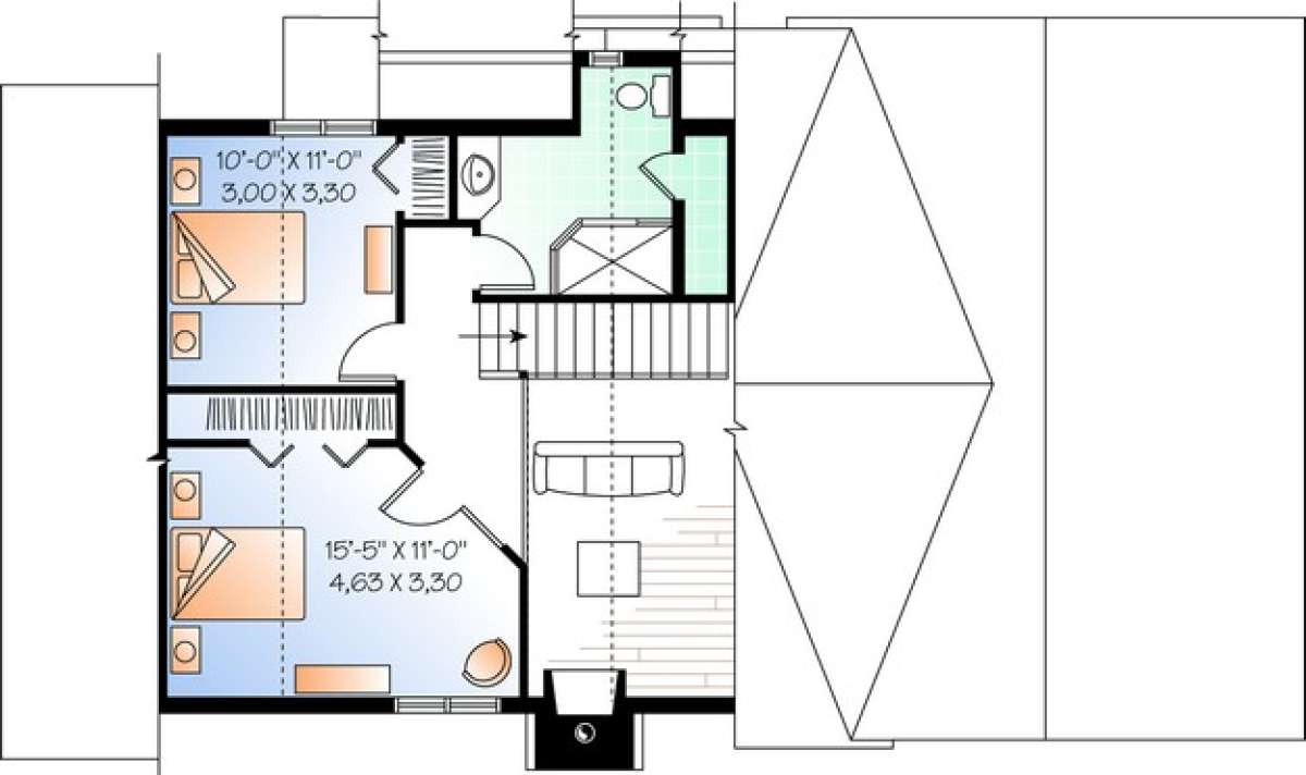 Floorplan 2 for House Plan #034-00535