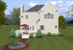 Narrow Lot House Plan #036-00075 Elevation Photo