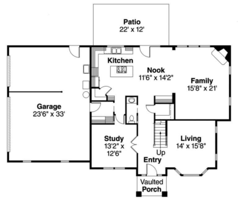 House Plan House Plan #1051 Drawing 1