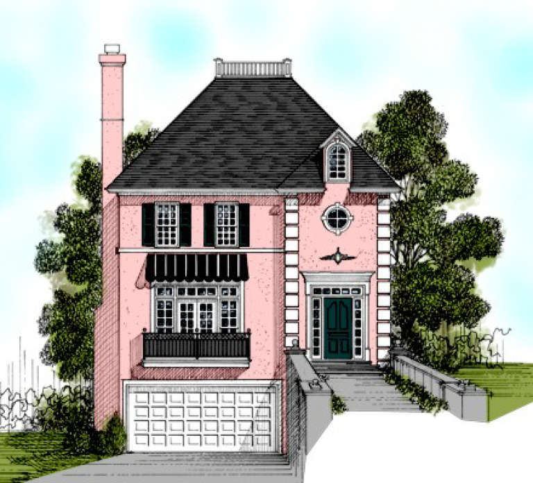 European House Plan #036-00076 Elevation Photo