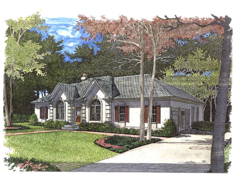 Traditional House Plan #036-00077 Elevation Photo