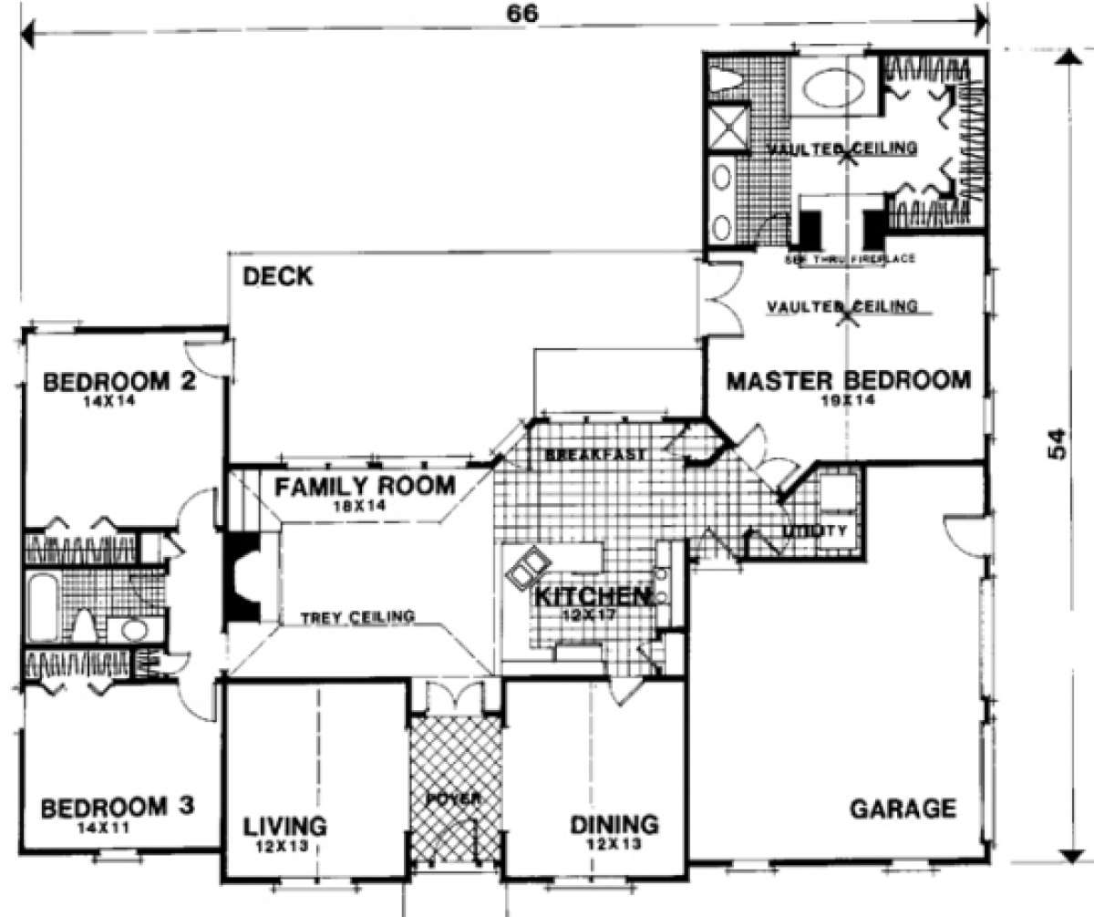 Floorplan for House Plan #036-00077
