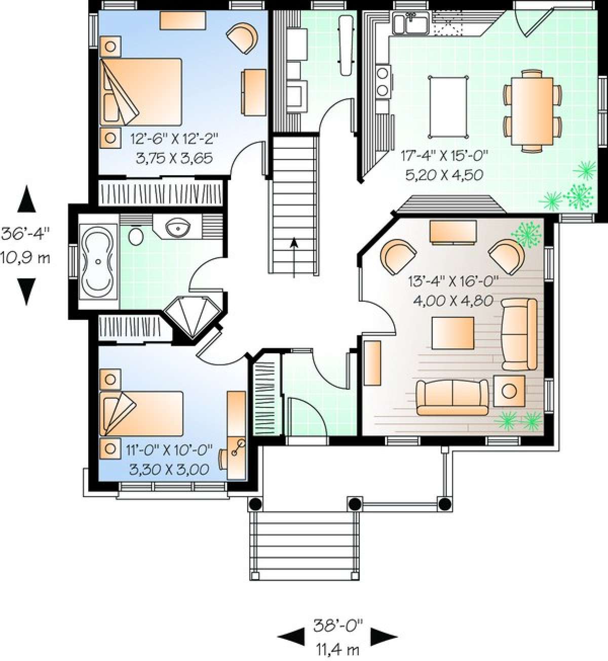 Floorplan 1 for House Plan #034-00610