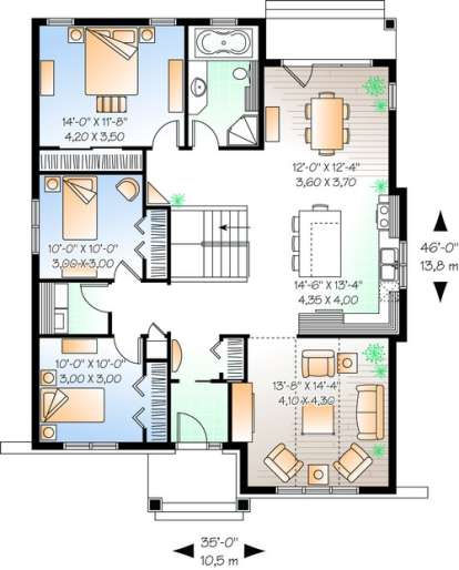 Floorplan1 for House Plan #034-00612