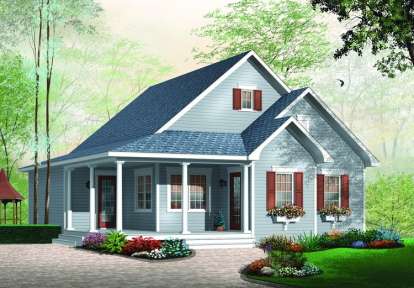 2 Bed, 1 Bath, 1184 Square Foot House Plan - #034-00616