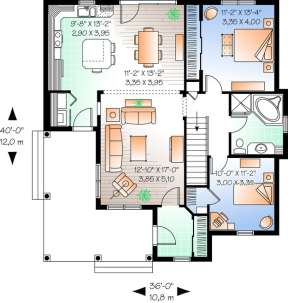Floorplan 1 for House Plan #034-00616