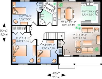 Floorplan 1 for House Plan #034-00617