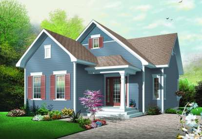 2 Bed, 1 Bath, 1207 Square Foot House Plan - #034-00618
