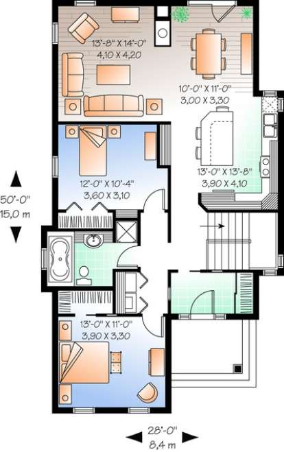 Floorplan 1 for House Plan #034-00618