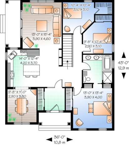 Floorplan1 for House Plan #034-00619