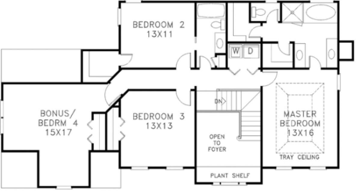 Second Floor for House Plan #036-00080