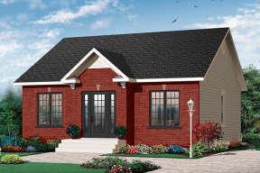 Narrow Lot House Plan #034-00620 Elevation Photo