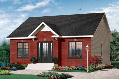 2 Bed, 1 Bath, 888 Square Foot House Plan - #034-00620