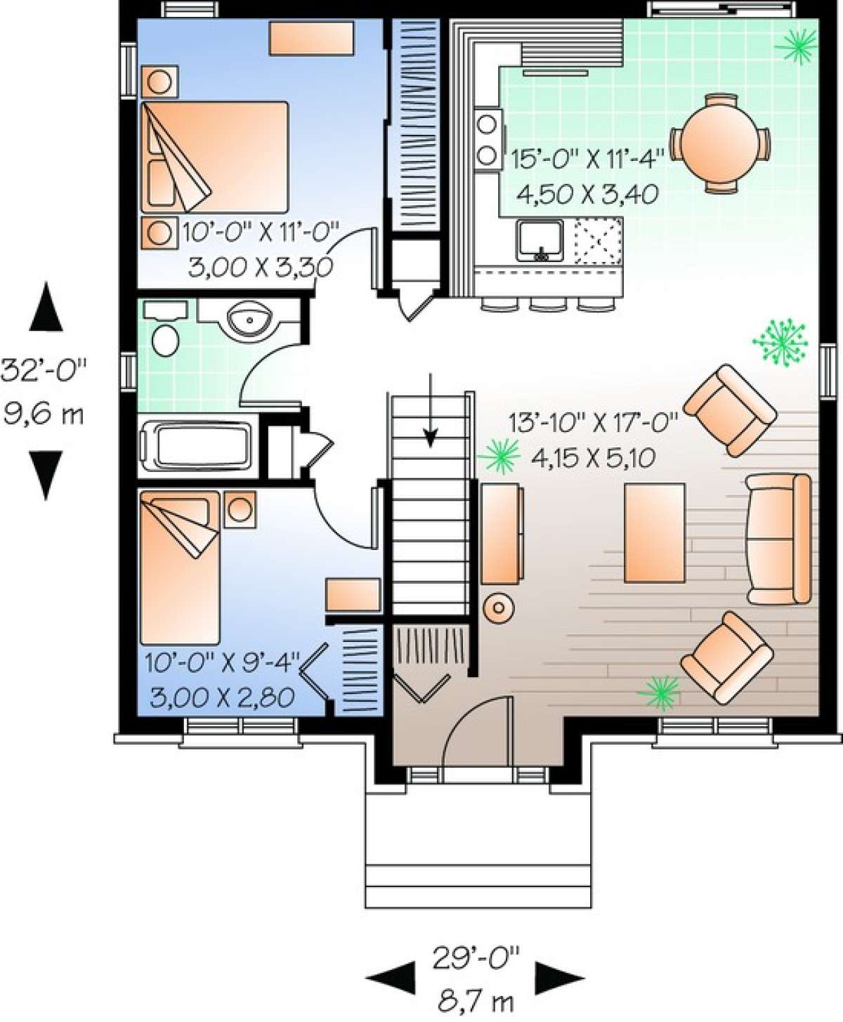 Floorplan 1 for House Plan #034-00620