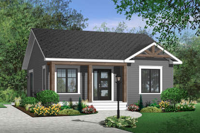 2 Bed, 1 Bath, 835 Square Foot House Plan - #034-00621