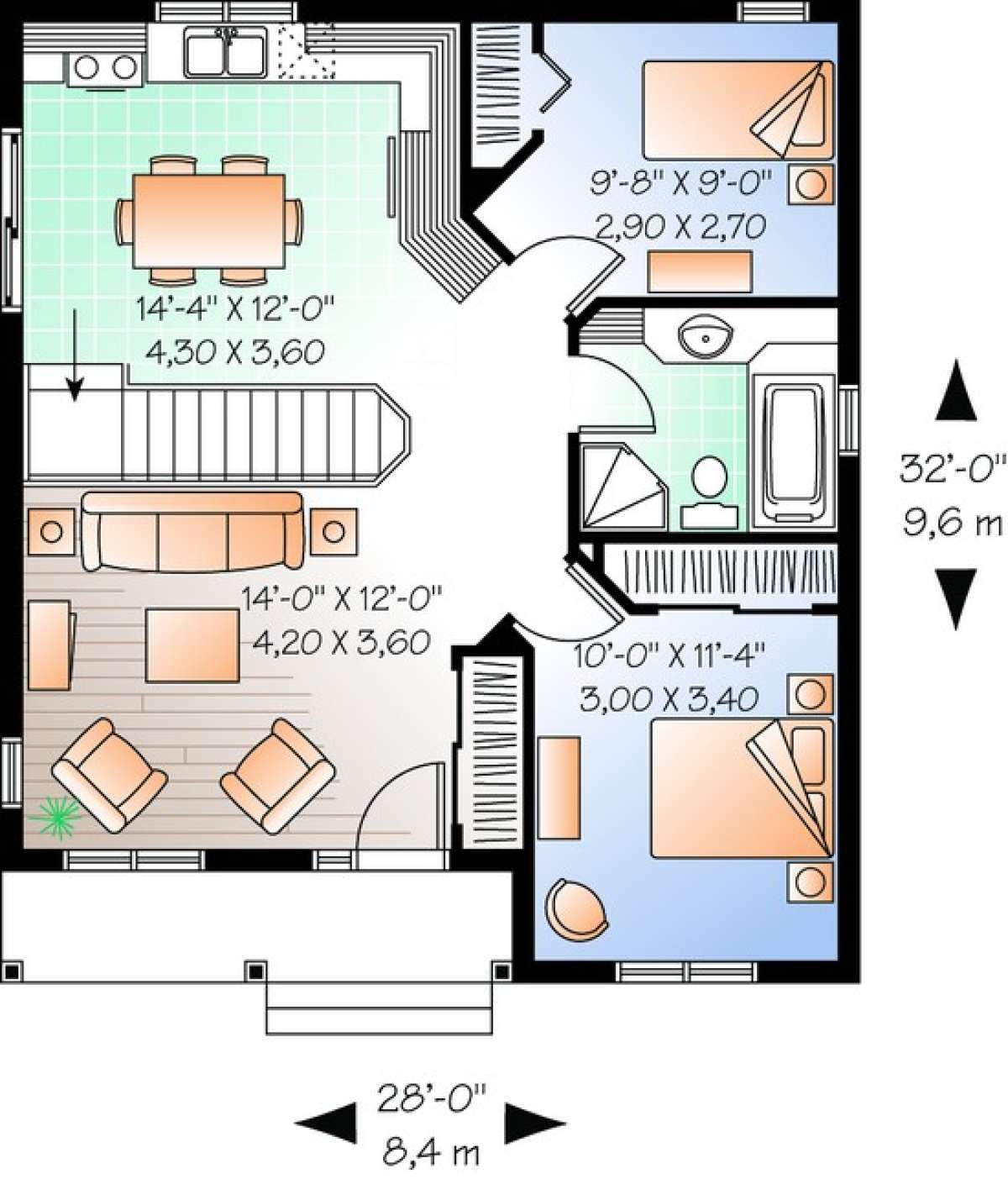 Main Floor for House Plan #034-00621