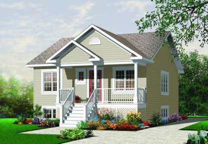 2 Bed, 1 Bath, 870 Square Foot House Plan - #034-00623