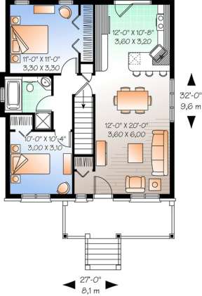 Floorplan 1 for House Plan #034-00624