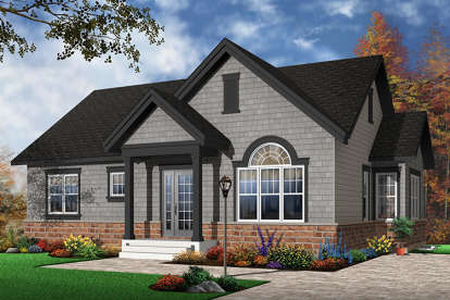 2 Bed, 1 Bath, 1068 Square Foot House Plan - #034-00625