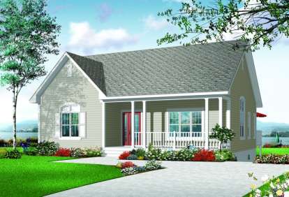 2 Bed, 1 Bath, 1308 Square Foot House Plan - #034-00626