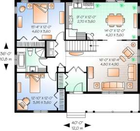 Floorplan 1 for House Plan #034-00626