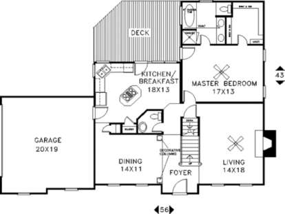 First Floor for House Plan #036-00082