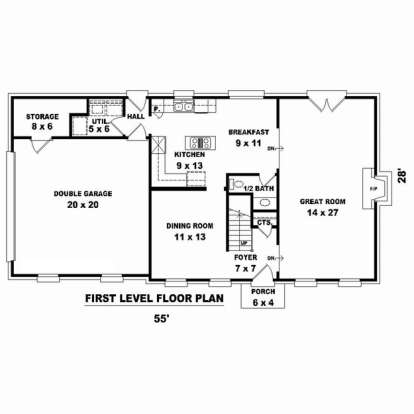 Floorplan 1 for House Plan #053-02278