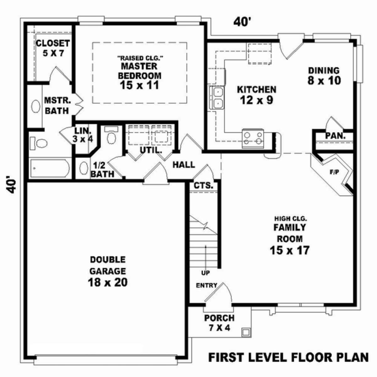 Floorplan 1 for House Plan #053-02280